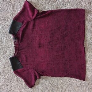 Banana Republic Factory Pink And Black Sheer Patterned Top Size Large Petite